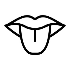 tongue line icon