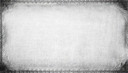 grunge empty fabric background frame with vignette border dirty distressed black and white vintage 8k 16 9 weathered faded old linen burlap or canvas texture retro overlay or backdrop illustration