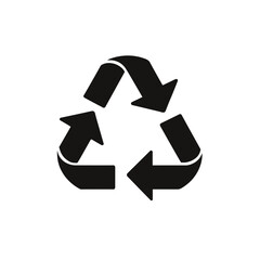 Recycle arrow symbol Means using recycled resources. Vector Icon on a white background.