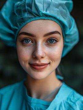 Picture of youthful nurse in operating section.