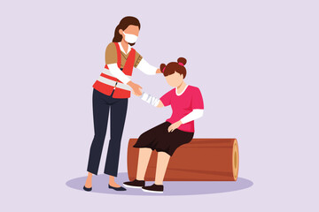 First aid, emergency concept. Colored flat vector illustration isolated.