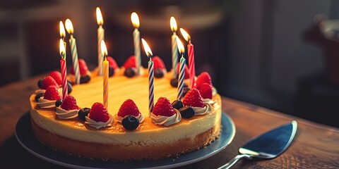 Beautiful chocolate cake decorated with fresh fruit ,birthday party , celebration