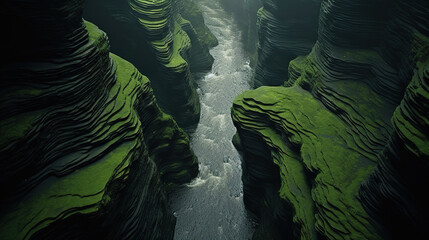 A River's Journey Through the Canyon. Generative Ai