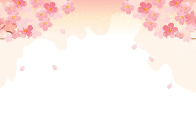 春の桜　フレーム　背景イラスト