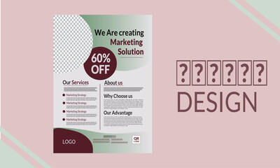 Fototapeta premium Eye catching flyer design for business natural food cosmetic product as well as business advertisement with organic background