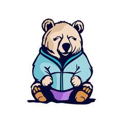 Bear Wearing Jacket Illustration