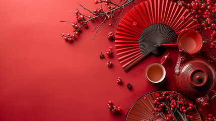 Red Chinese asian background. 