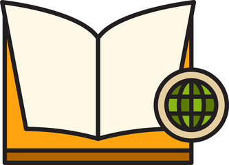 Book and Globe Icon

