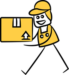 Deliveryman Carrying Box Illustration 

