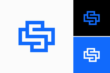 letter s block Vector Logo Premium