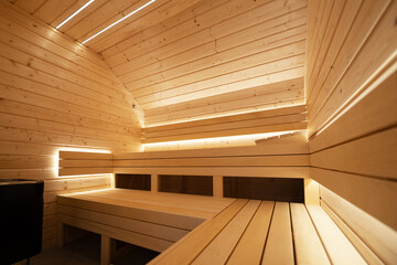LED Illuminated Indoor Residential Finnish Sauna