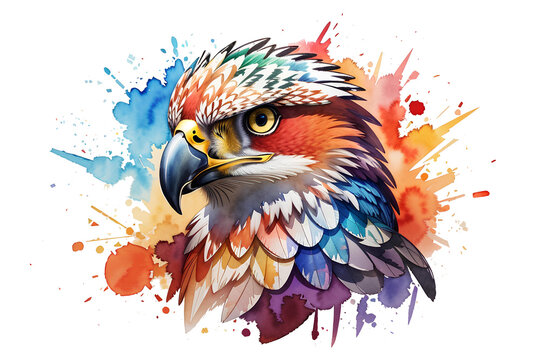 image of an eagle's face on a transparent background,  created by ai generated