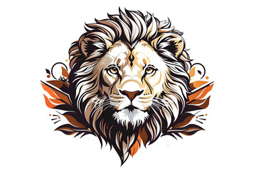 image of a lion's face on a transparent background,  created by ai generated