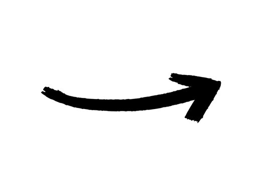 Marked arrow isolated on background. Arrow marker isolated png transparent. arrow mark hand drawn. Arrows icon. Arrow drawn with black marker on white background

