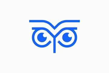 Gordijnen owl and open book Vector Logo Premium © beryl.std