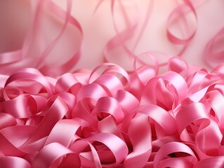Un montón de cintas rosas como recurso gráfico para celebraciones, danza, ballet, celebraciones, nacimientos, niñas, logros, reivindicaciones, agradecimientos, felicitaciones, fondo de pantalla, web - obrazy, fototapety, plakaty