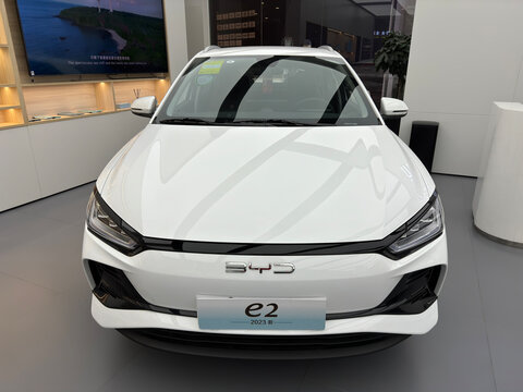 Shanghai,China-Jan.16th 2024: BYD e2 electric car in store
