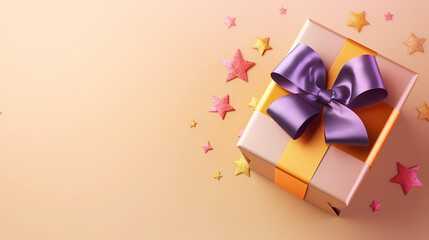 Fototapeta na wymiar Holiday gift box for birthdays, holiday anniversaries, Valentine's Day and weddings