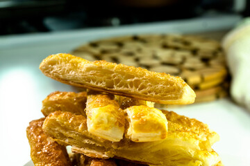 Puff pastry sugar sticks. Pastry. food concept. diet
