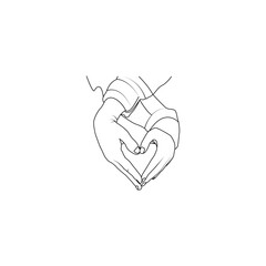 hand with love vector design. cute hand cartoon or love symbol. Han drew ink hearts for Happy Valentine's Day, wedding invitations, and love greeting cards.