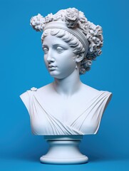 White sculpture head bust of ancient Greek Goodness