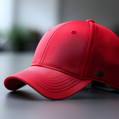 a red hat on a table - obrazy, fototapety, plakaty