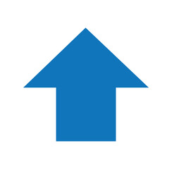 Blue upload vector icon, stock vector illustration flat design style