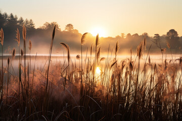 View of a wetland as conservation and sustainability background