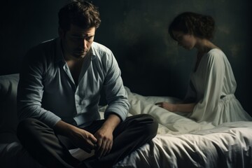 Troubled Couple: A Moment of Tension and Distance