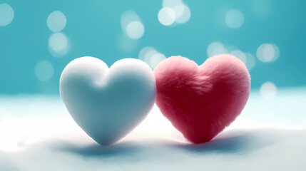 Fototapeta premium Valentine's Day background with hearts, love and romance background