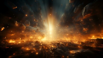 Abstract Light Background Starting Sun Explosion

