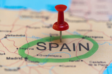map with a pin in Spain, destination, places to visit this year