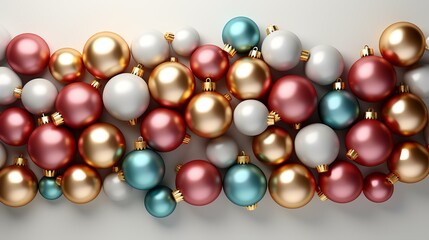 Festive Radiance: Colorful Christmas Holiday Decoration with Golden Accents