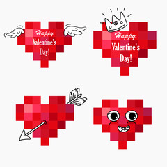 Vector greeting stickers for St. Valentine Day.
