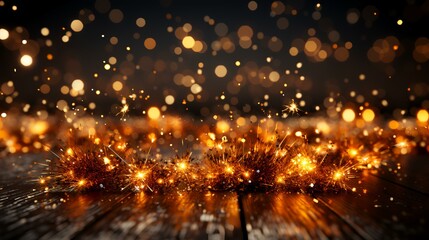 Fototapeta na wymiar Celebratory Radiance: Fireworks and Sparkle Lights - Transparent Background