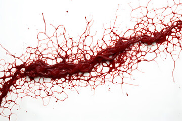 a red liquid flowing out of a white surface