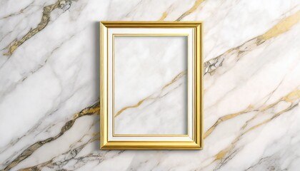 golden frame on a marble background