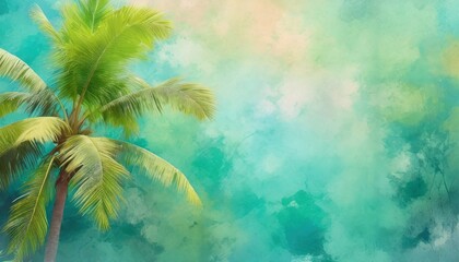 tropics on the texture on a watercolor background vintage style in pastel colors photo wallpaper