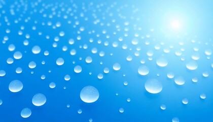 blue water drops on blue background