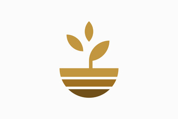 Plant vector logo design premium 