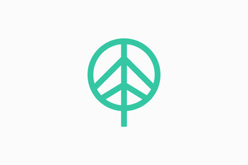 Tree monoline vector logo premium 