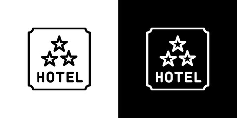 シンプルなホテルの3つ星アイコン
