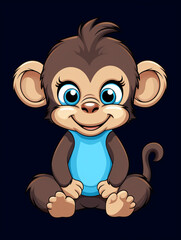 Obraz premium clean graphic design of a cute animal for a T-shirt, no background created with Generative Ai