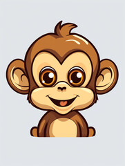 Obraz premium clean graphic design of a cute animal for a T-shirt, no background created with Generative Ai