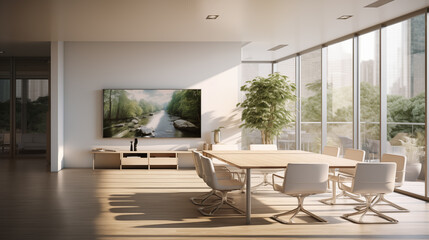 Natural lighting boardroom collaboration background image