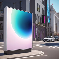 Blank billboard mockup White Box Street, city street, space for your advertising,