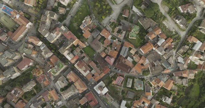 Aerial view of Solofra, a small town in Irpinia, Avellino, Italy.