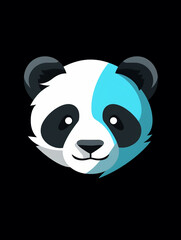 Fototapeta premium A minimalistic and flat-colored T-shirt design featuring a (panda) in the style of a computer icon or logocreated with Generative Ai