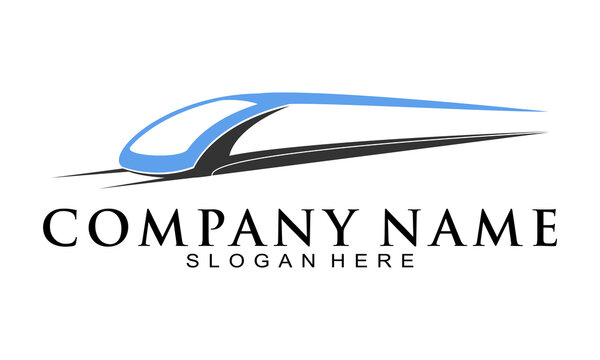 Fast train illustration logo design vector