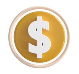 Obraz premium 3d Dollar symbol yellow icon